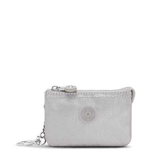 Bolsas Kipling Creativity Mini Metallic Pouch Keychain Plateados | MX 2101EB